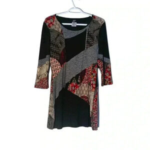 Libra  crazy quilt , light weight, 3/4 sleeve dress